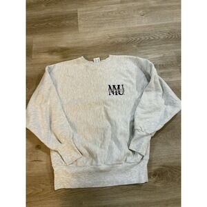 Vintage Champion‎ Reverse Weave NYU College Sweatshirt Gray Medium